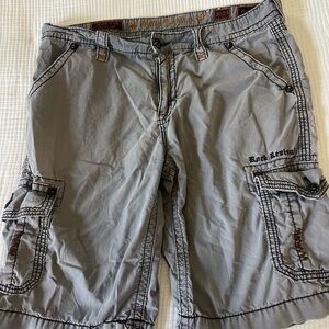 Rock Revival Gray Cargo Shorts for Men